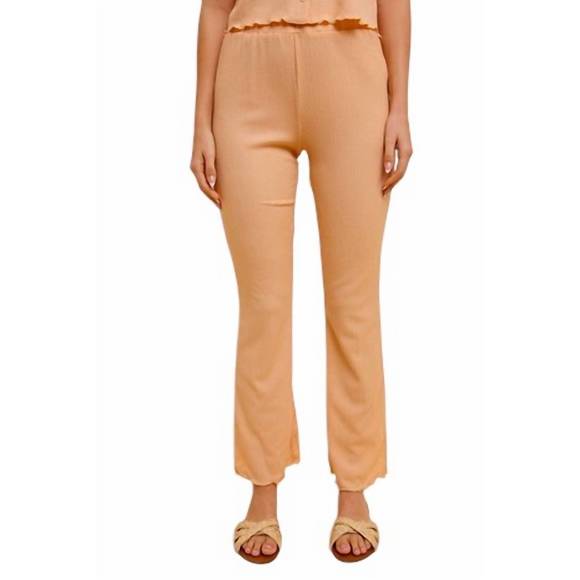 NEW HEM & THREAD kinley knit flare bottoms in org - Picture 1 of 5